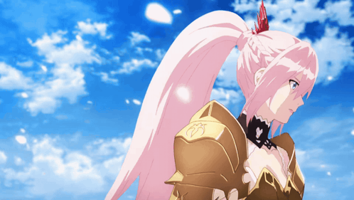 Girl With Ponytail and Crown Blue Sky