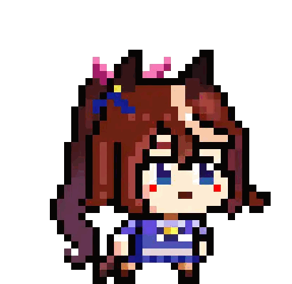Girl with Ponytail and Glasses Pixel Art