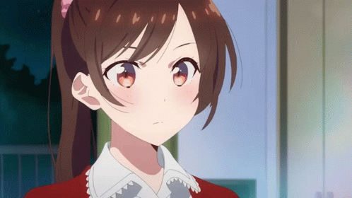 Girl With Ponytail and Red Eyes