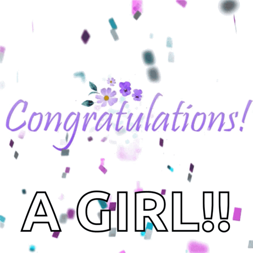 Girl with Purple Congratulations
