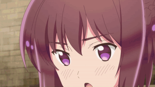 Girl With Purple Eyes And Brown Hair GIF
