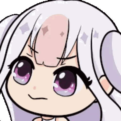 Girl with Purple Eyes and White Hair
