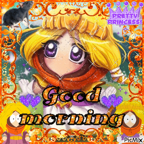 Girl With Purple Eyes Saying Good Morning