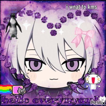 Girl with Purple Eyes Saying I Want to Kill Myself