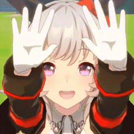 Girl With Purple Eyes Wearing Gloves Making Face