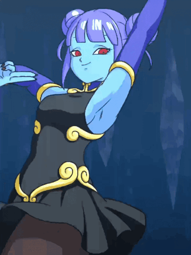 Girl with Purple Hair and Black Dress