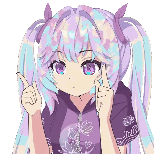 Girl with Purple Hair and Blue Eyes