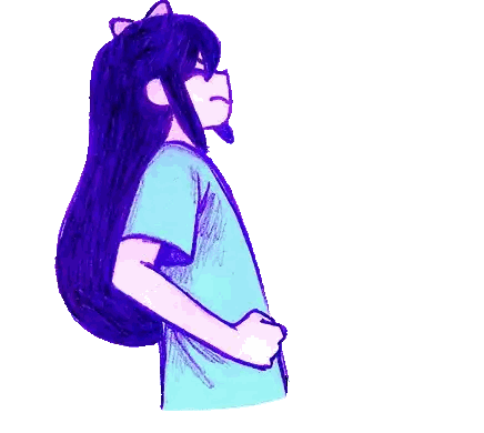 Girl with Purple Hair and Bow