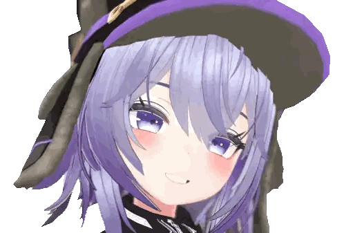 Girl with Purple Hair and Hat Smiling