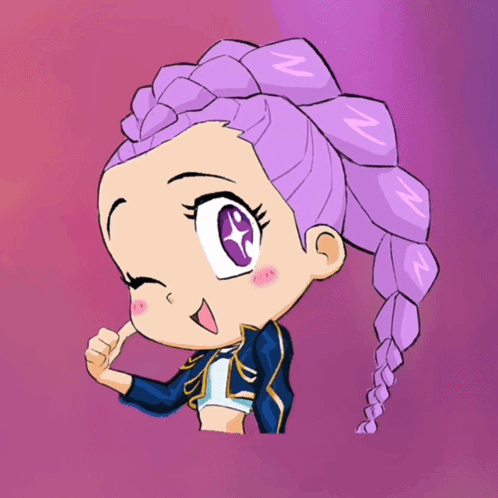 Girl with Purple Hair and N