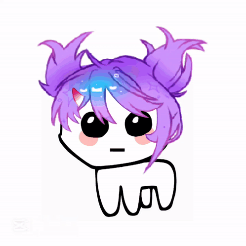 Girl With Purple Hair And Rainbow GIF