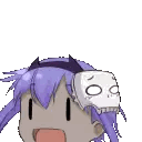Girl with Purple Hair and Skull Hat