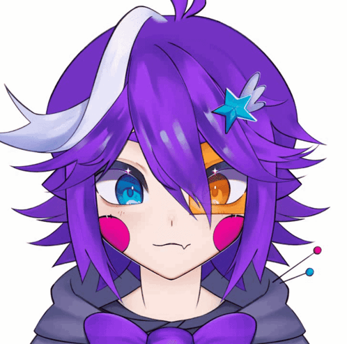 Girl With Purple Hair and Star