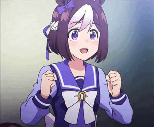 Girl With Purple Hair And White Bow In Sailor Uniform GIF