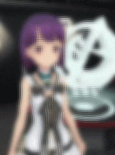 Girl With Purple Hair and White Dress