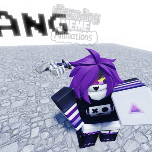 Girl With Purple Hair Before Trending Meme Animations Sign