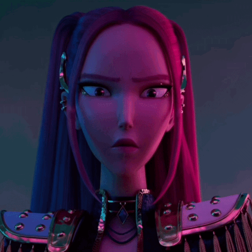 Girl with Purple Hair Close Up