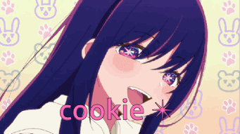 Girl With Purple Hair Crying Cookie GIF