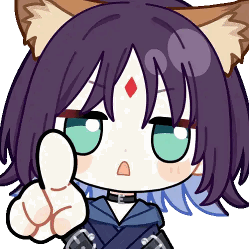 Girl with Purple Hair Giving Thumbs Up