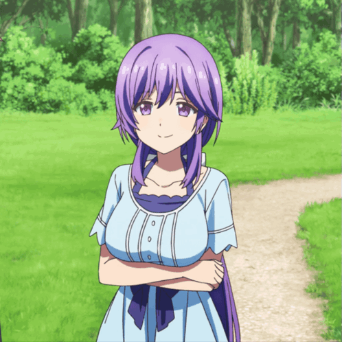 Girl with Purple Hair in Park