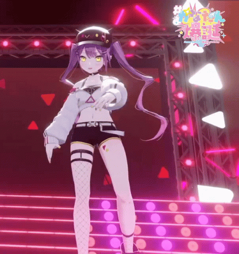Girl With Purple Hair On Stage GIF