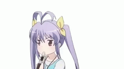 Girl With Purple Hair Playing Recorder