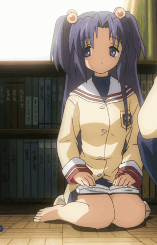 Girl With Purple Hair Reading Book GIF