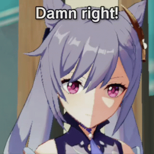 Girl With Purple Hair Saying Damn Right GIF