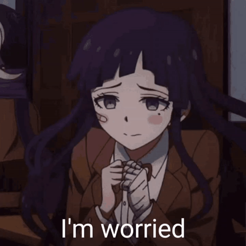 Girl With Purple Hair Saying I'm Worried GIF