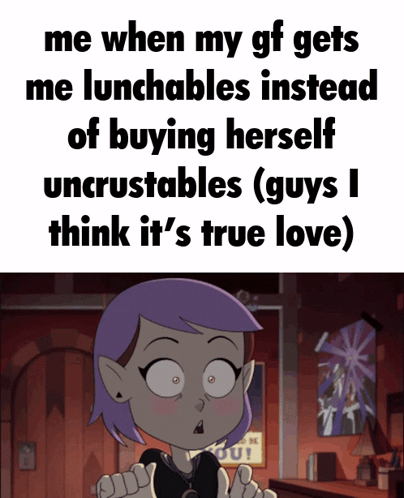 Girl With Purple Hair Saying Me GIF
