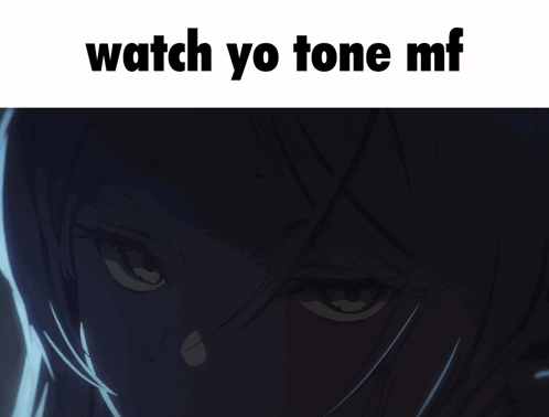 Girl With Purple Hair Saying Watch Yo Tone Mf
