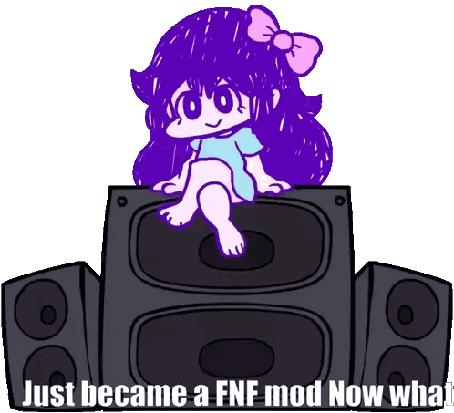 Girl with Purple Hair Sitting on Speaker