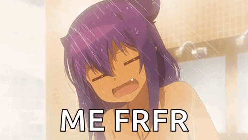 Girl With Purple Hair Taking a Shower Me Frfr