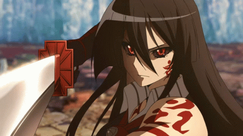 Girl with Red Eyes Holding Sword 22