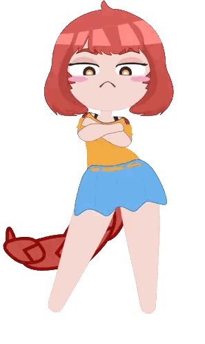 Girl with Red Hair and Blue Skirt