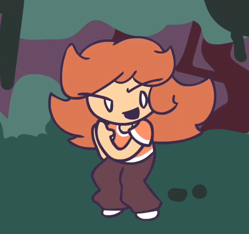 Girl With Red Hair and Brown Pants