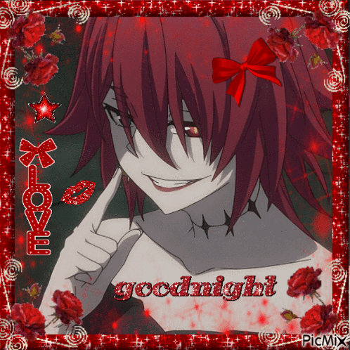 Girl With Red Hair And Goodnight On Bottom