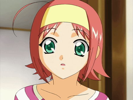Girl With Red Hair And Green Eyes Wearing Yellow Headband GIF