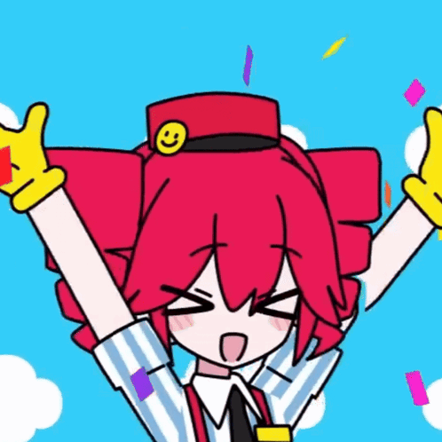 Girl With Red Hair and Smiley Face Hat