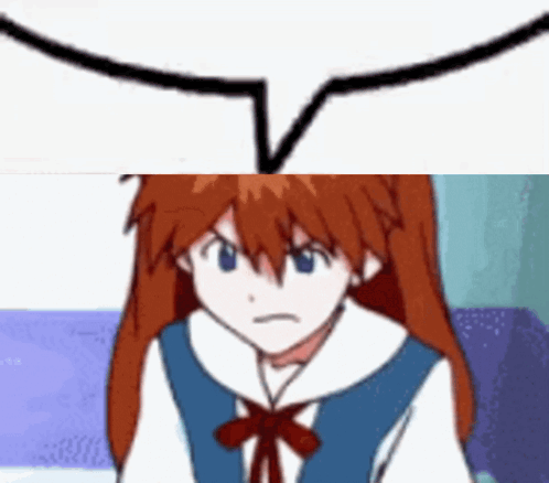 Girl With Red Hair And Speech Bubble GIF