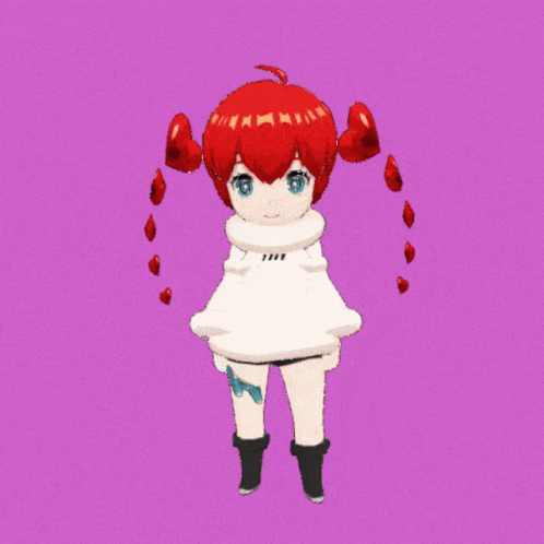Girl With Red Hair Holding Blue Cat GIF