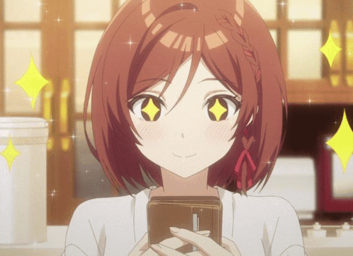 Girl With Red Hair Holding Cell Phone GIF