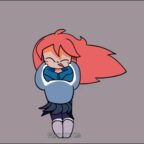 Girl With Red Hair Holding Helmet With Horns Micare GIF