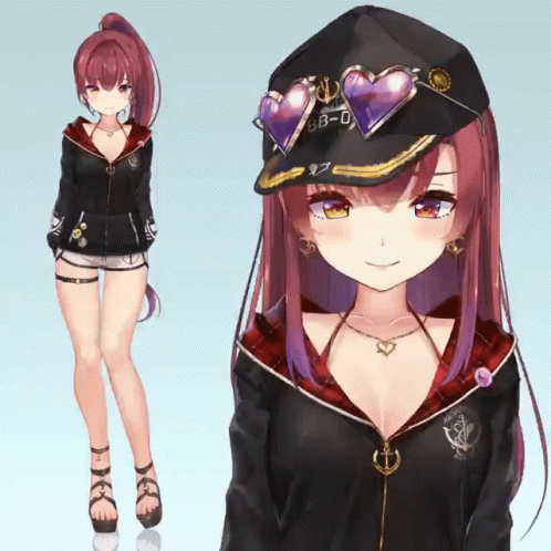 Girl With Red Hair In Black Hat BB-0 GIF
