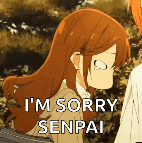 Girl with Red Hair Saying Sorry Senpai