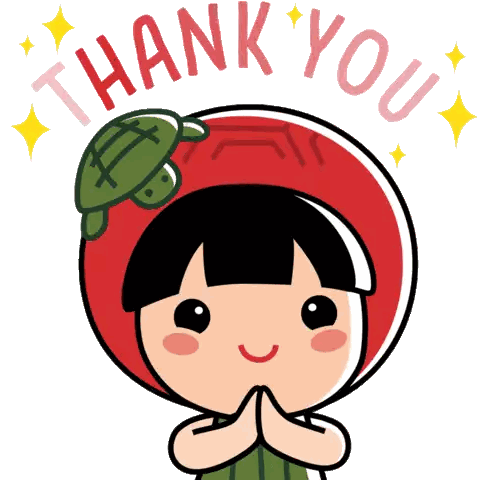 Girl with Red Hat and Turtle Says Thank You