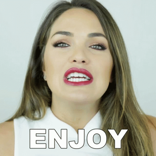 Girl With Red Lips Enjoy GIF