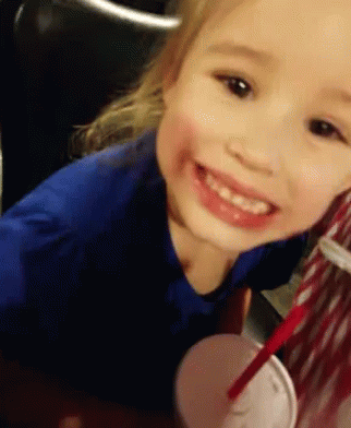 Girl With Red Lipstick Holding Soda GIF