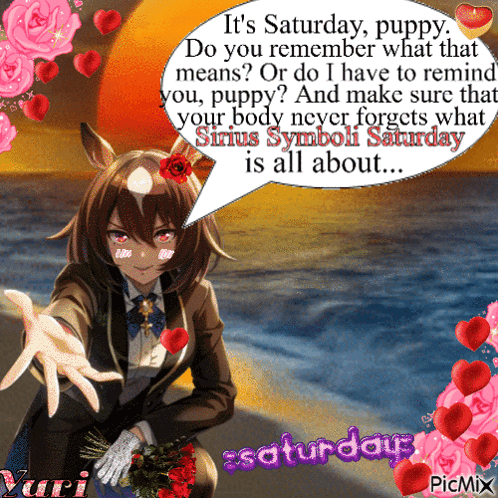 Girl With Saturday Puppy Speech Bubble GIF