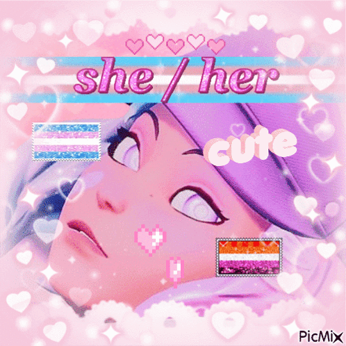 Girl With She Her Cute Text GIF